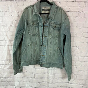 stitch's heavy denim jean jacket distressed sz 2XL XXL western streetwear boho